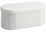 HOMCOM Taburet cu Spațiu de Depozitare Pliabil, Bancă Modernă Tapițată cu Material Catifea, Suport pentru Picioare cu Compartiment de 72L pentru Living și Dormitor, 76x38x35 cm, Crem | Aosom Romania (838-610