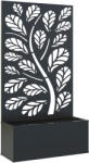 Outsunny Jardinieră cu spalier cu model crenguțe și frunze, cuvă pentru flori, pentru plante cățărătoare, metal 61 x 23 x 113 cm negru | Aosom Romania (84H-167V00BK)