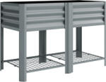 Outsunny Jardinieră Ridicată cu Raft de Depozitare, 150L, Oțel Galvanizat, Înălțime 80 cm, pentru Grădină sau Terasă | Aosom Romania (84H-554V00LG)