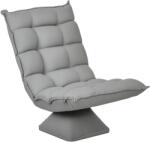 HOMCOM Scaun de podea, stil contemporan, Oțel, Material textil cu efect de catifea, 62 x 70 x 95 cm, Gri | Aosom Romania (839-423V00LG)