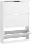HomCom Dulap Subțire cu 3 Uși Rabatabile, pentru 12 Perechi de Pantofi, 80x17x108 cm, Alb | Aosom Romania (837-571V90WT) Pantofar