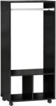 HOMCOM Cuier cu Bară din Aluminiu și 2 Rafturi Deschise, Cuier din PAL, 60x40x128 cm, Negru | Aosom Romania (831-208BK) Raft