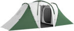 Outsunny Cort de Camping pentru 4-6 Persoane cu 2 Camere, 2 Uși și Geantă de Transport, 555x225x190 cm, Verde | Aosom Romania (A20-344V01GN) Cort