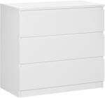 HOMCOM Comodă cu 3 Sertare Modernă fără Mânere pentru Dormitor și Sufragerie, 80x39x73 cm, Alb | Aosom Romania (831-538) Comoda