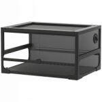 PawHut Terariu pentru Reptile Ridicat și Pliabil 60x45x32 cm cu Încuietoare, Ușă pentru Alimentare, Ventilație și Vizualizare la 360°, Terariu cu Plasă Metalică pentru Șopârle, Păianjeni, Șerpi, Negru | Aoso
