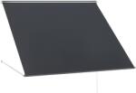 Outsunny Copertină cu Braț Pliabil, cu Deschidere Manuală, Copertină Basculantă cu Protecție UV30+, 150x120 cm, Gri Închis | Aosom Romania (840-238V00CG)