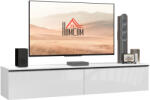 HomCom Dulap TV Suspendat cu 2 Dulapuri cu Uși Rabatabile, Alb Lucios | Aosom Romania (839-540V80WT)