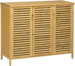 HomCom Suport pentru Încălțăminte, Dulap Mobil cu 8 Rafturi, Comodă pentru Încălțăminte, 100x35x80 cm, Lemn Natural | Aosom Romania (837-366V00ND) Pantofar