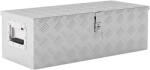 HomCom Cutie de depozitare din aluminiu cu mânere retractabile, închidere cu cheie, cufăr unelte multifuncțional, 76x33x25 cm, Gri | Aosom Romania (C12-007)