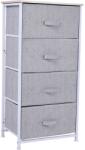 HOMCOM Mobila Container cu 4 Sertare din Lin Panou Sasiu in Otel Vopsea Praf Raft Superior in MDF Max: 25 kg 45x30x92cm (831-251WT) Comoda