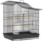 PawHut Colivie pentru Păsări cu 4 Uși, 2 Boluri, 2 Stinghii și Tavă Detasabilă, Colivie din Metal și Plastic, 47, 5x36x54, 5 cm, Negru | Aosom Romania (D10-110V00BK)
