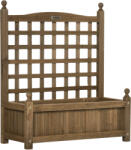 Outsunny Jardinieră cu spalier recipient pentru flori jardinieră pe picior 64 x 28 x 75 cm inserturi de irigare lemn masiv | Aosom Romania (845-463V00CF)