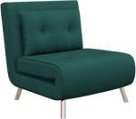 HOMCOM Fotoliu recliner cu funcție de pat, butoane decorative, aspect de pânză, 77 cm x 88 cm x 83 cm, Verde | Aosom Romania (839-893V00DG)