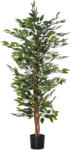 HOMCOM Plantă Ficus Falsă, Plantă Înaltă de 150cm, Plantă Artificială Decorativă pentru Interior și Exterior, Ø17x14.5 cm, Verde | Aosom Romania (830-452)