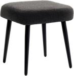 HOMCOM Taburet, suport pentru picioare, scaun captusit, aspect casmir, picioare din otel, 42 x 42 x 47 cm, Gri inchis | Aosom Romania (838-336V00CG)