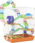 PawHut Cușcă pentru Hamsteri pe 5 Nivele cu Tuburi și Roată din Metal și Plastic Albastru | Aosom Romania (D51-214V00OG)