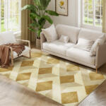 HomCom Covor salon 170 x 120 cm blănuri scurte lavabil la mașină hipoalergenic pentru living, dormitor, birou, galben | Aosom Romania (83C-020V00YL) Covor