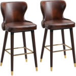 HOMCOM Set 2 scaune bar, stil industrial, 52x53x101cm, maro HOMCOM | Aosom Romania (835-199)