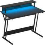 HomCom Birou de Gaming cu Lumini LED și Suport pentru Monitor, Masă Gaming cu Port USB și TYPE C, 100x60x88, 5 cm, Negru | Aosom Romania (920-094V90BK)