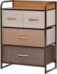 HOMCOM Comodă cu 4 Sertare Pliabile și Raft, Mobilier pentru Camera de Zi și Dormitor, 58x29x78.5 cm, Multicolor | Aosom Romania (831-400) Comoda