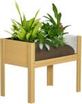 Outsunny Jardinière pe picioare, grădină înaltă cu panouri acrilice și găuri de drenaj, 75 x 46 x 60, 5 cm, natural | Aosom Romania (84H-176V00ND)
