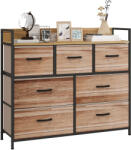 HOMCOM Comodă 7 sertare mobilier de depozitare sertar în țesătură pliabil - structură oțel negru - 98 x 29 x 85 cm | Aosom Romania (831-761V00AK) Comoda