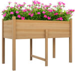 Outsunny Pat de Gradina Inaltat din Lemn 115x55x80cm cu Orificii de Scurgere pentru Legume Flori | Aosom Romania (845-966V00ND)