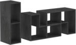 HomCom Mobilier TV 75" cu 2 Rafturi în Formă de L și Raft Dreptunghiular, 134-180x30, 5x44 cm, Negru | Aosom Romania (83B-202V00BK)