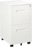 Vinsetto Dulap Birou Mobil, cu sertare, Organizator Documente cu Blocare, Oțel, 39x48x67cm, Alb | Aosom Romania (924-032WT) Dulap arhivare