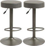 HOMCOM Scaune de Bar, 2 piese, Pivotante Reglabile, Suportă până la 120 kg, Design Modern, Culoare Gri, 35x36x64-85 cm | Aosom România (835-719V00CG)