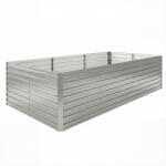 Outsunny Jardineră exterioară, jardineră ridicată galvanizată cu bordură de siguranță și fund deschis 240 x 120 x 60 cm gri argintiu | Aosom Romania (84H-209V02GY)