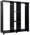 HOMCOM dulap haine cu 5 rafturi, 120x40x128 cm, negru | Aosom Romania (02-0601) Raft