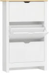 HomCom Dulap Slim pentru 18 Pantofi, 3 Sertare cu 2 Rafturi Reglabile Alb | Aosom Romania (837-062V01WT) Pantofar