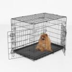 PawHut Gabbia Trasportino per Animali Pieghevole in Acciaio, 91x61x67cm (D00-023)