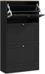 HomCom Dulap Îngust pentru Pantofi cu 3 Sertare și Rafturi Reglabile pe 2 Niveluri, 60x23, 5x115 cm, Negru | Aosom Romania (837-399V80BK) Pantofar