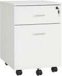 Vinsetto Dulap cu sertare, cu 2 Sertare și 5 Roti, Fiset Birou cu Încuietoare, Design Modern, Alb| Aosom Romania (924-017WT) Dulap arhivare