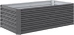 Outsunny Pat de Grădină Ridicat pentru Exterior cu Fund Deschis și Bare de Susținere, Jardinieră din Oțel Galvanizat, pentru Flori, Legume, Balcon sau Grădină, 180x90x57, 5 cm, Gri Închis | Aosom Romania (84H-