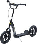 HomCom HOMCOM, trotinetă copii, pneuri 30 cm, ghidon reglabil, frână, suport lateral, oțel, pentru copii 5+ ani, negru | Aosom Romania (371-027BK) Trotineta