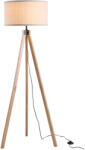 HomCom Modern Design Three Legged Floor Lamp Vertical Decoration Lamp, Bedroom and Office, Beige Lampshade HOMCOM Lampada da terra treppiede in legno con lampadine E27 moderno per camera ufficio paralume bei