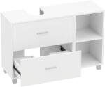 HomCom Dulap Modern pentru Chiuvetă, pentru Lavoare cu sau fără Picior, Alb | Aosom Romania (834-930V00WT)