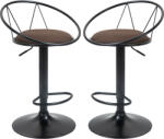 HOMCOM Set 2 scaune bar cu rotire de 360 de grade si suport pentru picioare 51x46x78-100cm HOMCOM | Aosom Romania (835-453)