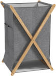 HOMCOM Coș Pliabil pentru Rufe 55L din Material Textil și Cadru din Bambus pentru Cameră și Spălătorie, 41x41x64 cm, Gri | Aosom Romania (850-325V00ND)