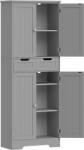 HomCom Mobilier de baie cu sertar, dulap cu uși, raft reglabil, 60 x 30 x 160 cm, gri | Aosom Romania (834-814V80GY)