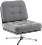 HOMCOM Scaun de accent rotativ, fotoliu de lectură căptușit cu chenille, șezut lat, șezut cu arcuri și picioare metalice, Gri deschis | Aosom Romania (83B-714V00LG)