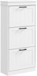 HomCom Dulap Spațios pentru Pantofi cu 3 Sertare Rabatabile pentru 15 Perechi de Pantofi, 54x24x117, 5 cm, Alb | Aosom Romania (837-418V80WT) Pantofar