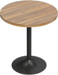 HOMCOM Masă de bar rotundă 60 cm, masă înaltă de bucătărie cu piciorușe antiderapante, pentru bucătărie, living, nuc | Aosom Romania (83A-438V00WN)