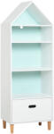 HOMCOM Raft biblioteca pentru copii, depozitare pentru camera copiilor 50x30x142cm, alb HOMCOM | Aosom Romania (311-011) Comoda