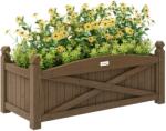 Outsunny Jardiniță din lemn, pat de flori în aer liber din lemn cu găuri de drenaj, 90 x 39 x 37 cm, maro închis | Aosom Romania (84H-293V01CF)