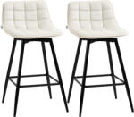 HOMCOM Set de 2 scaune bar cu spatar, scaune inalte tapitate, stil nordic | Aosom Romania (835-271V00CW)