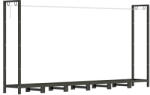 Outsunny Suport de Lemne din Metal 0.8m³ cu Preș Impermeabil și Lanțuri 235x31x116cm | Aosom Romania (842-404V01BK)
